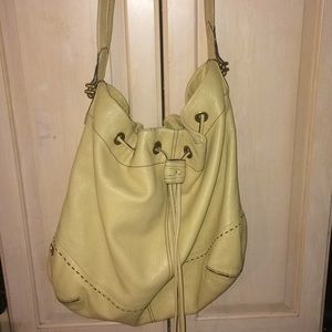 Large leather draw string bag by Cole Haan